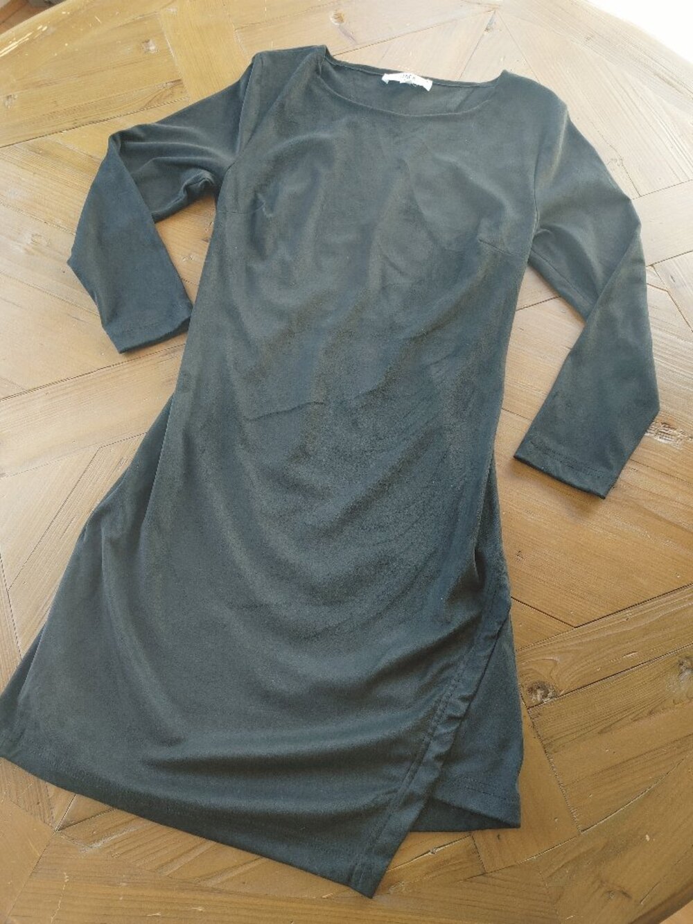 Jack By BB Dakota Black Velvet Faux Suede Dress Long Sleeve Size S